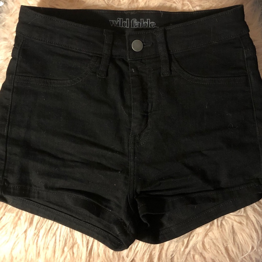 Black jean shorts